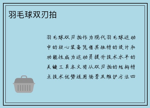 羽毛球双刃拍